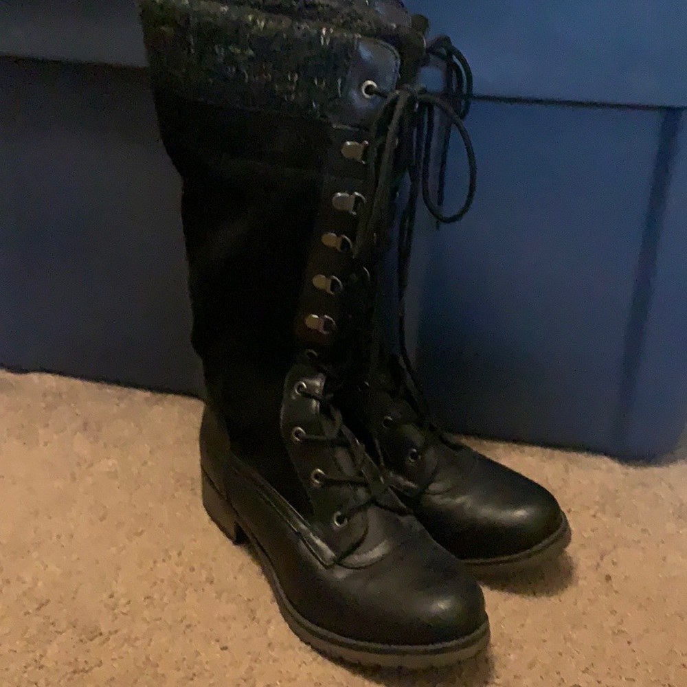 Black tall boots casual